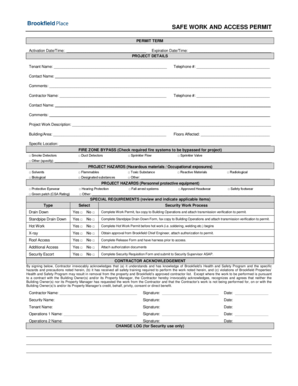 Safe Work and Access Permit