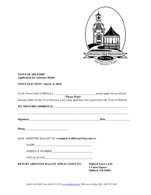 Absentee Ballot Application
