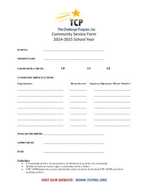 Community Service Form