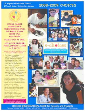 Los Angeles Unified School District Magnet Program Application