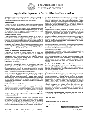 Application Agreement for Certification Examination