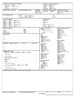 CDC Specimen Submission Form