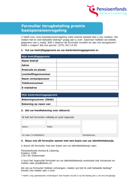 Formulier terugbetaling premie