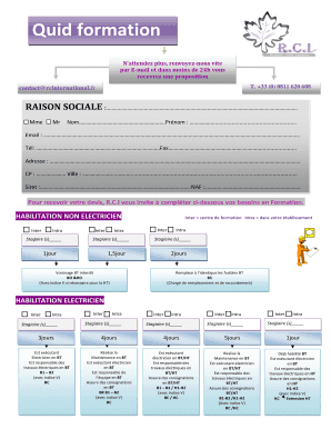 Formulaire de demande de formation