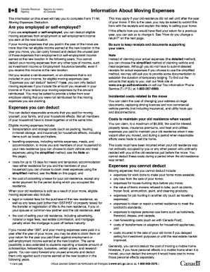 Canada Moving Expenses Deduction Form T1-M