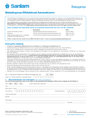South African Tax-Free Investment Trust Application Form