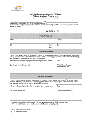 CalHFA Borrower & Lender Affidavit