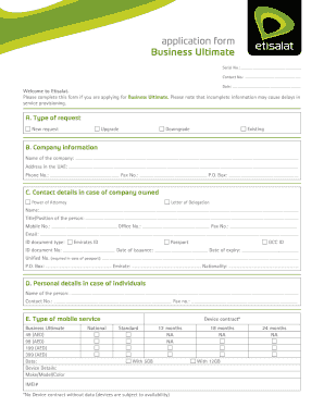 Business Ultimate Application Form