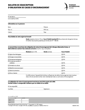 Bulletin de souscription d'obligation de caisse d'encouragement