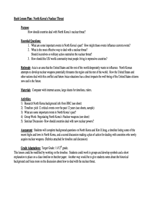 North Korea Nuclear Threat Lesson Plan