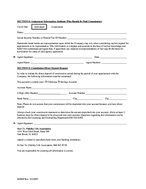 Fidelity Life Association Commission Assignment Form