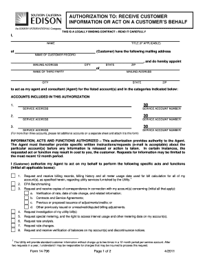 Southern California Edison Customer Authorization Form