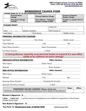 MEMBERSHIP CHANGE bFORMb