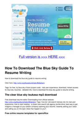 How To Download The Blue Sky Guide To Resume Writing