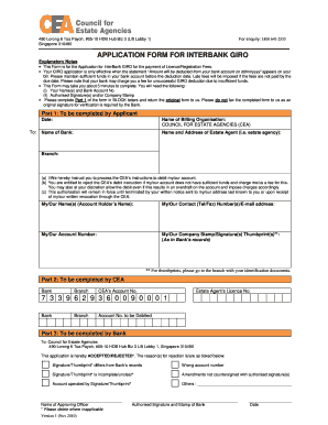 Interbank GIRO Application Form for Licence Fees