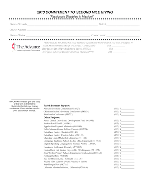 Church Support Form