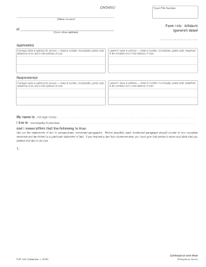Ontario Form 14A Affidavit