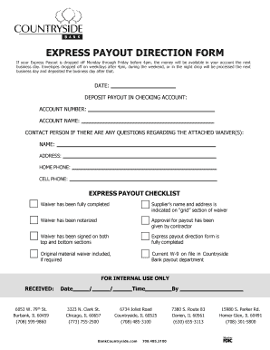 Express Payout Direction Form