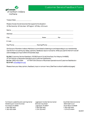 Customer Service Feedback Form