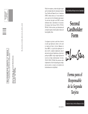 Texas Lone Star Card Second Cardholder Request Form