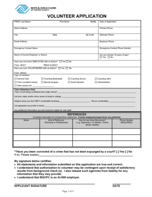 Volunteer Application Form