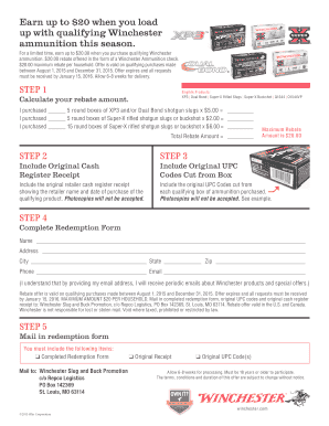 Winchester Ammunition Rebate Form