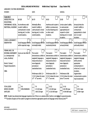 Social Language Rating Scale