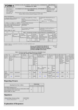SEC Form 4 Statement of Changes in Beneficial Ownership