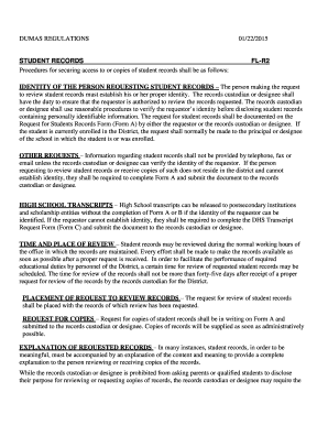 Dumas Student Records Request Form