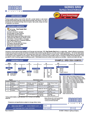 Fillable Online SERIES SRDI Surface Direct/Indirect APPLICATIONS ...