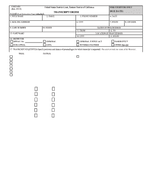 Transcript Order Form CAED 435