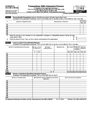 Schedule L Form 990 or 990-EZ