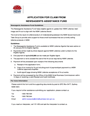 Newsagents Assistance Fund Application