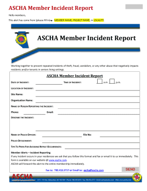 ASCHA Member Incident Report