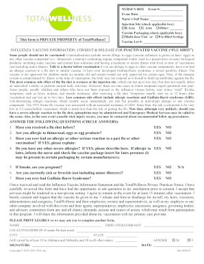 Influenza Vaccine Consent Form