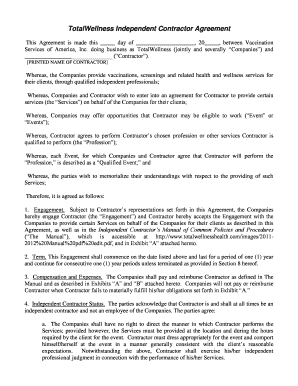 TotalWellness Independent Contractor Agreement
