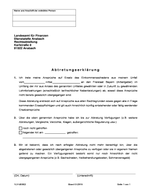 Abtretungserklärung