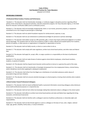 Code of Ethics and Standard Practices for Texas Educators
