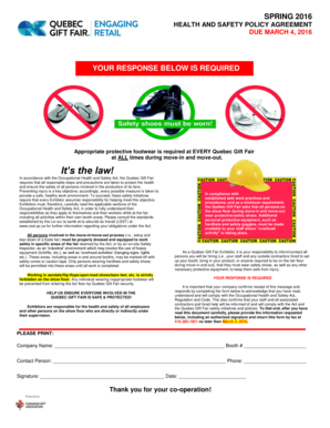 Quebec Gift Fair Health and Safety Agreement