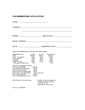FAA Membership Application