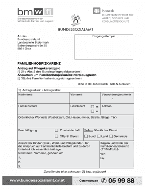 Antrag auf Pflegekarenzgeld
