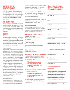 Voice of Democracy Competition Entry Form