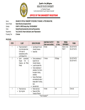 Official Transcript of Records Request Form