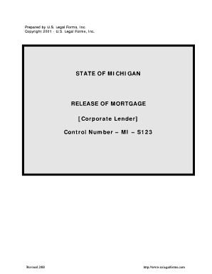 Michigan Release of Mortgage