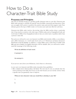 Character-Trait Bible Study Guide