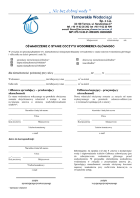 Water Meter Reading Declaration