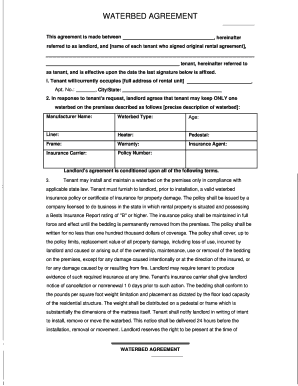 Waterbed Agreement