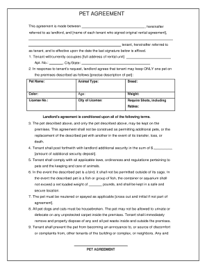 Pet Agreement Addendum