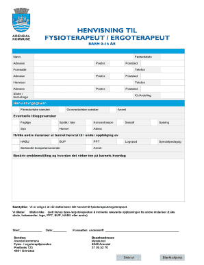 Referral for Physiotherapy or Occupational Therapy for Children