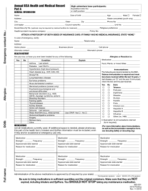 BSA Annual Health and Medical Record